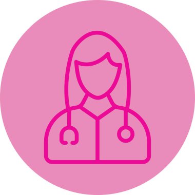 Kalbi olan bir kadın doktorun vektör simgesi