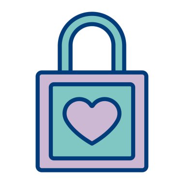 Asma kilit. Web simgesi basit illüstrasyon