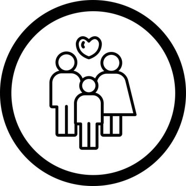 Bir kalp simgesinin vektör illüstrasyonu, insan simgesi