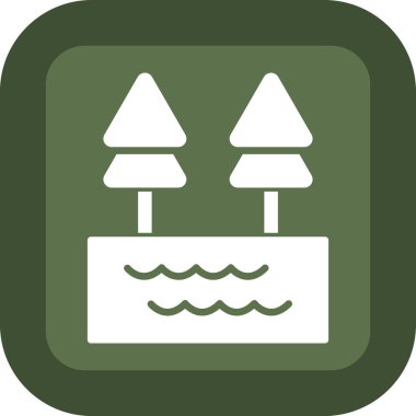 Orman. Web simgesi basit illüstrasyon