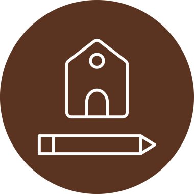 Bir ahşap ev simgesinin vektör çizimi