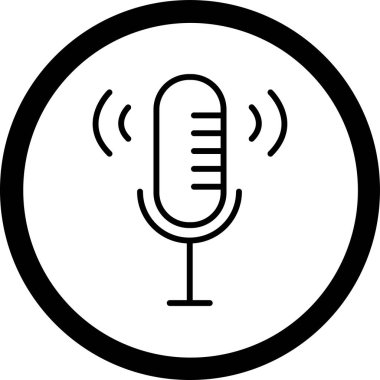 Mikrofon. Web simgesi basit illüstrasyon
