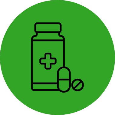 ilaç şişesi simgesi, vektör illüstrasyonu