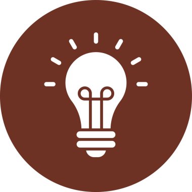 Elektrikli ampul yuvarlak vektör simgesi