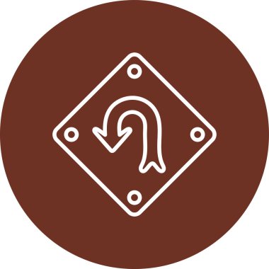 Yön işaretinin ortasında ok vektör simgesi