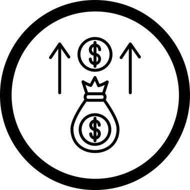 Dolar vektör ince çizgi simgesi