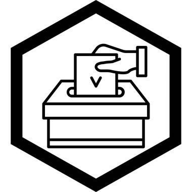 Bir oy pusulası simgesinin vektör çizimi