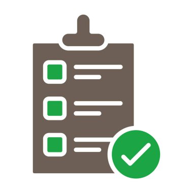 kontrol listesi sembolü düz renk simgesi