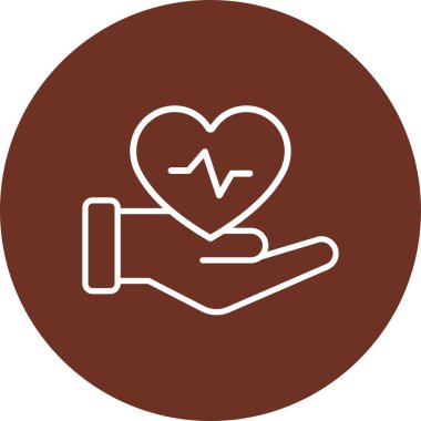 Kalp el ikonudur. vektör illüstrasyonu