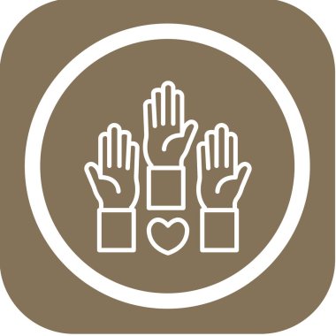 Eller ve el simgesi, vektör illüstrasyonu