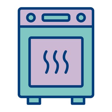 Mikrodalga simgesi, vektör illüstrasyonu