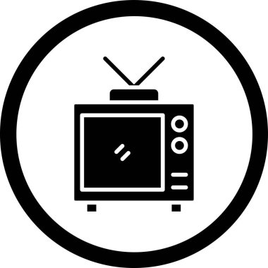 Televizyon simgesinin vektör illüstrasyonu