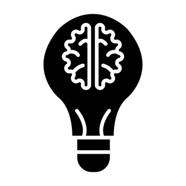 beyin ampul vektör simgesi