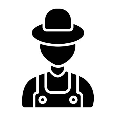 Çiftçi ikonu vektörü. Web ve mobil uygulamanız için izole edilmiş illüstrasyon sembolü.