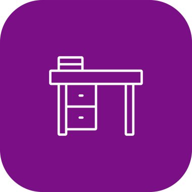 masa vektör simgesi. Ofis ve web tasarımı için simge vektörü izole edildi.