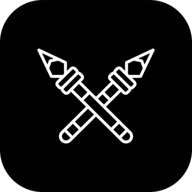 çapraz ve çapraz bıçak ikonu, vektör illüstrasyon