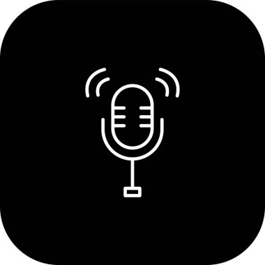 mikrofon simgesi, vektör illüstrasyonu