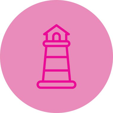 Deniz feneri. Web simgesi basit illüstrasyon