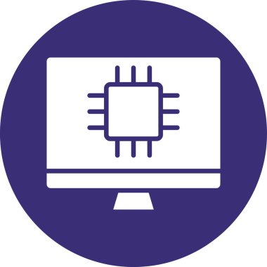 Cpu vektör simgesi. Web ve tasarım için basit tasarım çizimi.