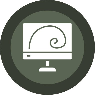 Modern b 'nin vektör illüstrasyonu monitör simgesinden yoksun