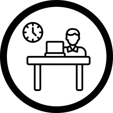 Bilgisayar simgesi olan bir adamın vektör çizimi