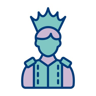 Maskeli ve taç tasarımlı avatar adam 9910 moda ve güzellik temalı illüstrasyon