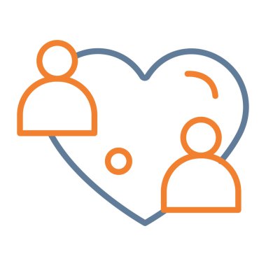 Kalp simgesinin vektör illüstrasyonu