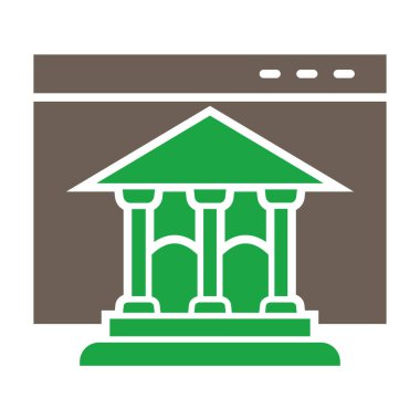 Banka binası vektör simgesi. düz biçim dizaynı 10 birim