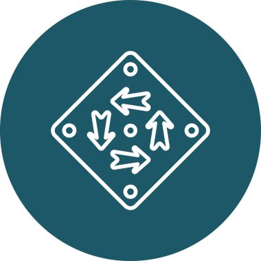 Yönlendirme yolu simgesi, vektör illüstrasyonu