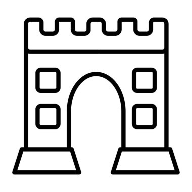 Köprü çizgisi simgesi, vektör illüstrasyonu