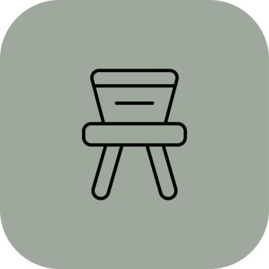 Sandalye Simgesi, vektör illüstrasyonu