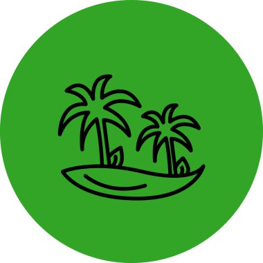 Plaj simgesi, vektör illüstrasyonu