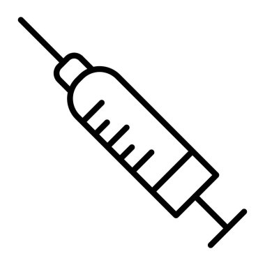 Şırınga ikonu ana hat vektörü. tıbbi şırınga