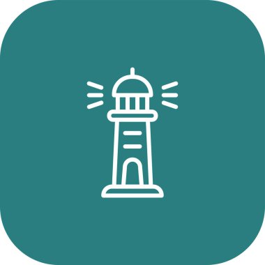 Deniz feneri yön bulma simgesi, vektör illüstrasyonu