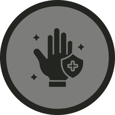 Kalkan tutan bir elin vektör çizimi