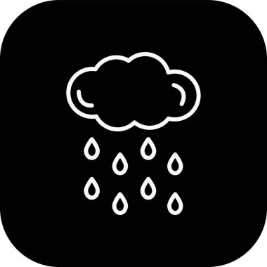 Yağmur Vektörü Simgesi Tasarım Çizimi