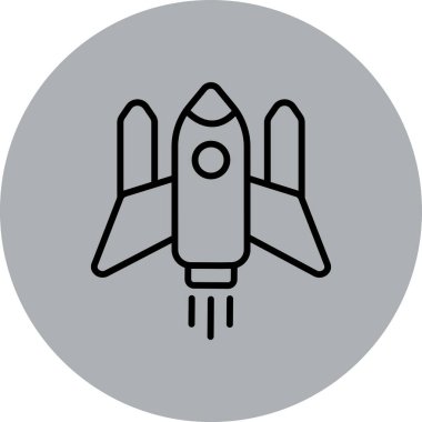 Benzersiz roket vektör çizgisi simgesi