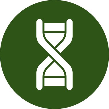 DNA vektör simgesi. Tarzıdır bicolor düz sembolü, eko yeşil ve gri renkler, yuvarlak açılar, beyaz arka plan.