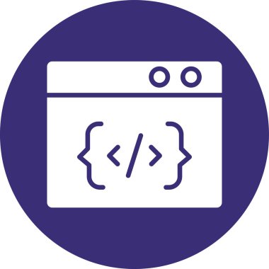 Web simgesi, programlamanın vektör illüstrasyonu