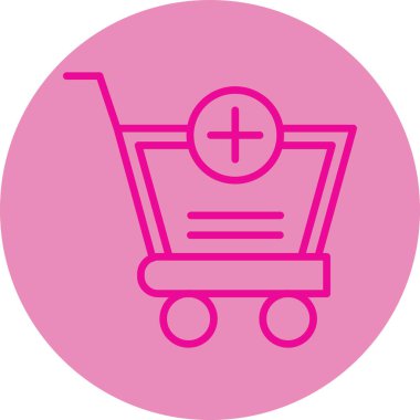 Alışveriş arabası. Web simgesi vektör illüstrasyonu