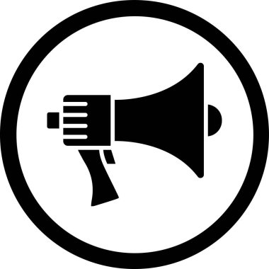 Megafon simgesi. Megafon vektör simgesi web için basit örnek