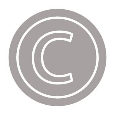 telif hakkı sembolü simgesi, vektör illüstrasyon tasarımı