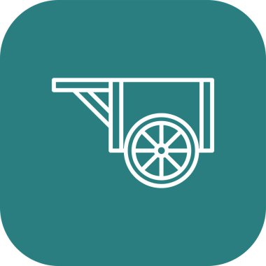 el arabası düz simgesi, vektör, illüstrasyon