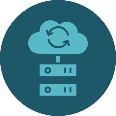 Bulut hesaplama simgesi vektör illüstrasyonu