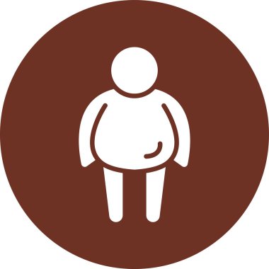 kilolu adam ikonu. Web tasarımı için insan aşırı kilolu vektör simgesinin basit bir gösterimi