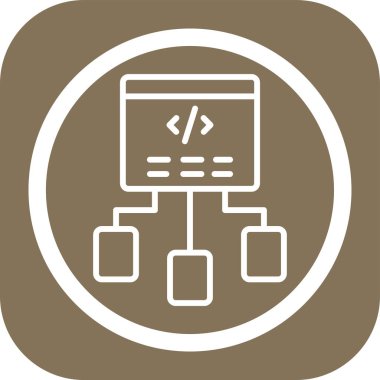 Kodlama simgesi, vektör illüstrasyonu