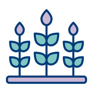 Bitkiler. Web simgesi basit illüstrasyon