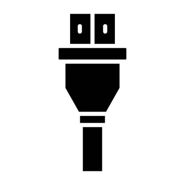 elektrik prizi simgesi. Web için basit bir elektrik dolgu vektör simgesi çizimi