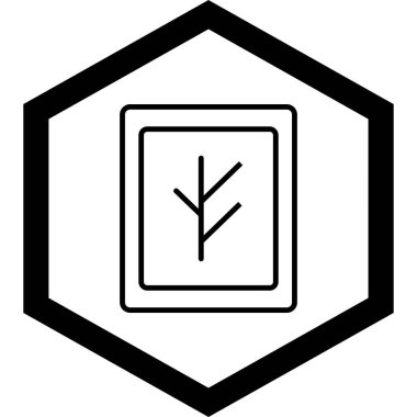 Siyah ve beyaz renkli bir yaprağın vektör simgesi