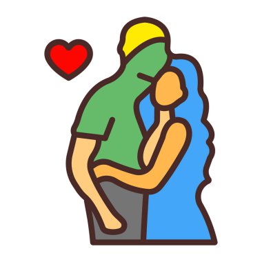 Aşk ikonu vektör çizimi olan adam